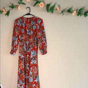 Red floral dress
